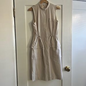Button up Cream dress with pockets